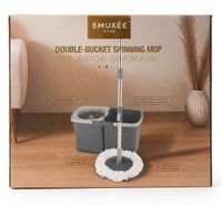 SMUKEE HOME mop obrotowy dwukomorowy szary