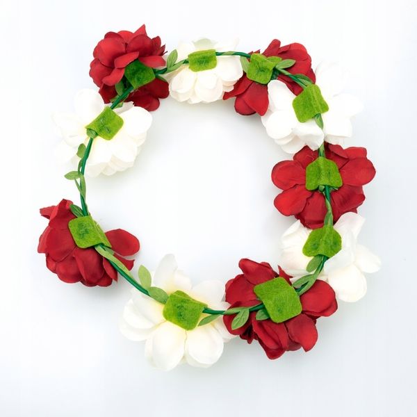 WIANEK dla Kibicki biało czerwone kwiaty Panieński zdjęcie 3