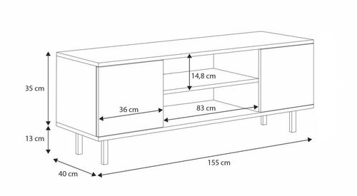 Szafka RTV 155 cm Loft Kaszmir na Arena.pl