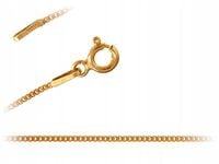 DELIKATNY POZŁACANY SREBRNY ŁAŃCUSZEK PANCERKA PANCER 1MM 50CM SREBRO 925