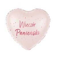 Balon foliowy serce Wieczór Panieński pudrowy różowy, 45 cm