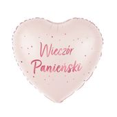 Balon foliowy serce Wieczór Panieński pudrowy różowy, 45 cm