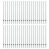 Słupki ogrodzeniowe 44 pcs Zielony 200 cm Stal