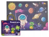 UROCZE PUZZLE DLA DZIECI KOSMOS 100 ELEMENT. KOLOROWE PUDEŁKO Z UCHWYTEM 3+