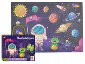 UROCZE PUZZLE DLA DZIECI KOSMOS 100 ELEMENT. KOLOROWE PUDEŁKO Z UCHWYTEM 3+