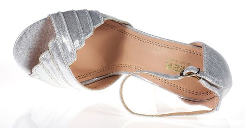 Sandały na słupku 10 cm. piętka pasek srebrne Rozmiar obuwia - 37 na Arena.pl