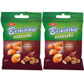 Aksam Beskidzkie Orzeszki o smaku barbeque 70 g x 2 sztuk