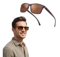 Okulary przeciwsłoneczne polaryzacyjne sportowe UV400 męskie brązowe