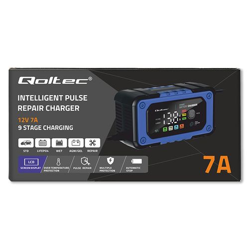 Qoltec Prostownik do akumulatora z funkcją naprawy 12V 7A LED 4 tryby na Arena.pl
