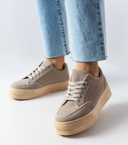 Szare sneakersy na platformie Amathymes 39 na Arena.pl