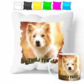 ZESTAW: KUBEK + POSZEWKA - SŁODKI PIESEK PIES - PREZENT WIELE WZORÓW + IMIĘ