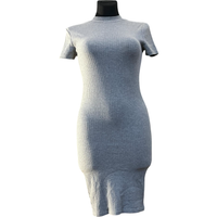 Stylowa Sukienka Przed Kolano Wygodna Letnia Szary Rozmiar S