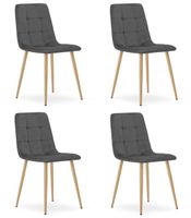 Krzesło tapicerowane ciemnoszare KARA do kuchni jadalni salonu x4