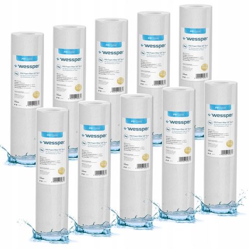 Wessper filtr do wody piankowy filtracja 10" wstępny 5 mikron PP5 10 sztuk na Arena.pl
