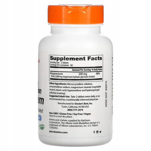 Doctors Best High Absorption Magnesium Glicynian 100 mg 120 tabs 05/2026 na Arena.pl