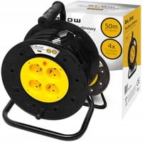 PRZEDŁUŻACZ BĘBNOWY OGRODOWY BUDOWLANY NA BĘBNIE ZWIJAK 50m 3x2,5mm 4 GN