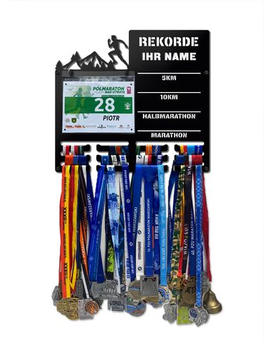 Wieszak na medale i numery startowe REKORDY BIEGOWE RUN twoje imię 101.1 na Arena.pl