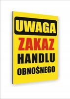 Tabliczka znak informacyjny nadruk UV 30x20 zakaz handlu obnośnego