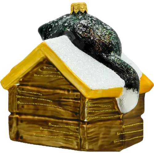 Bombka choinkowa szklana: Pies i kot w budzie: brązowy na Arena.pl