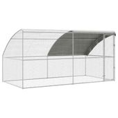 Klatka dla kur Srebrny 400 x 200 x 198.5 cm Stal galwanizowana