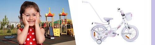 ROWEREK DZIECIĘCY 16 CALI ROWER DLA DZIEWCZYNKI KOSZYK I PROWADNIK + GRATIS na Arena.pl