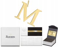 ZŁOTA ZAWIESZKA DUŻA LITERA 'M' Z BRYLANTEM GRAWER