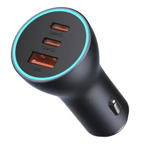 Ładowarka samochodowa Baseus 65W 3x USB-C/A szara na Arena.pl