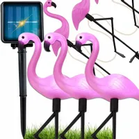 Lampy solarne ogrodowe flaming lampa solarna wbijana do ogrodu zestaw 3 szt