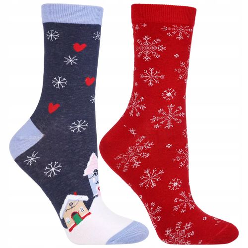 Skarpetki Świąteczne Bawełniane 2-PARY SKARPETY NA PREZENT MORAJ 35-38 na Arena.pl