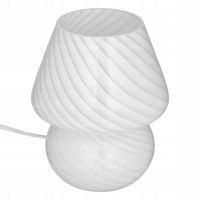 LAMPKA STOŁOWA LAMPA SZKLANA BIAŁA Ø 15 cm MAŁA LAMPKA NA KOMODĘ