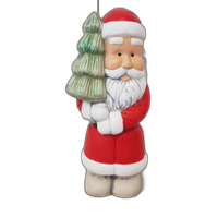figurka ceramiczna mikołaj  z choinką 28cm