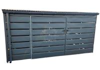 Wiata śmietnikowa - Schowek 4x2m  Zabudowany panelami -m Antracyt - rynny