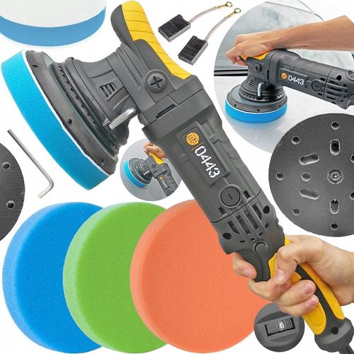 POLERKA SAMOCHODOWA OSCYLACYJNA DUAL ACTION SKOK 21MM 1500W +3 GĄBKI MP0443 na Arena.pl