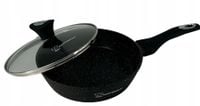 Wysoka Patelnia Granitowa 22 cm z Pokrywką - Indukcja, Gaz, Premium