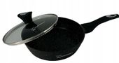 Wysoka Patelnia Granitowa 22 cm z Pokrywką - Indukcja, Gaz, Premium