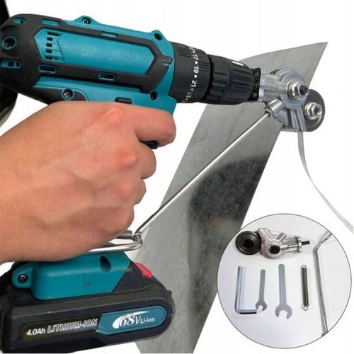 ADAPTER DO CIĘCIA BLACHY NA WIERTARKĘ WKRĘTARKĘ UNIWERSALNE NOŻYCE DO BLACH na Arena.pl