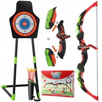 Duży Łuk LED 66cm dla Dzieci Strzały 10szt Tarcza Kołczan Podświetlany Łuk