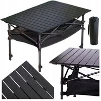 STOLIK TURYSTYCZNY SKŁADANY KEMPINGOWY PRZENOŚNY REGULOWY + SCHOWEK