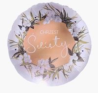 Balon foliowy "Chrzest Święty" okrągły złoto biały, 43 cm