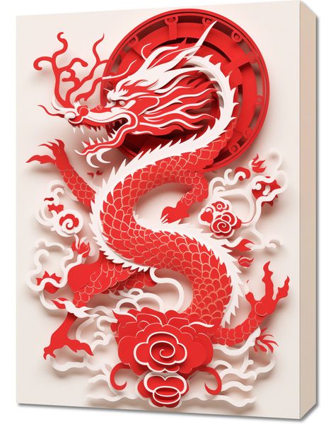 Obraz 50x70cm Czerwony Smok zdjęcie 1