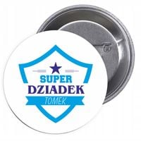Przypinki buttony SUPER DZIADEK TOMEK
