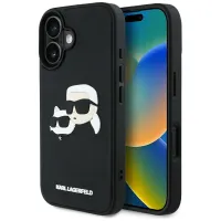 Etui Karl Lagerfeld HC 3D Rubber Double Heads na iPhone 16 - czarne