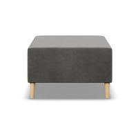 Pufa, podnóżek, MILO, velvet, 71x71x40 cm, jasny szary | TYLETEGOTU