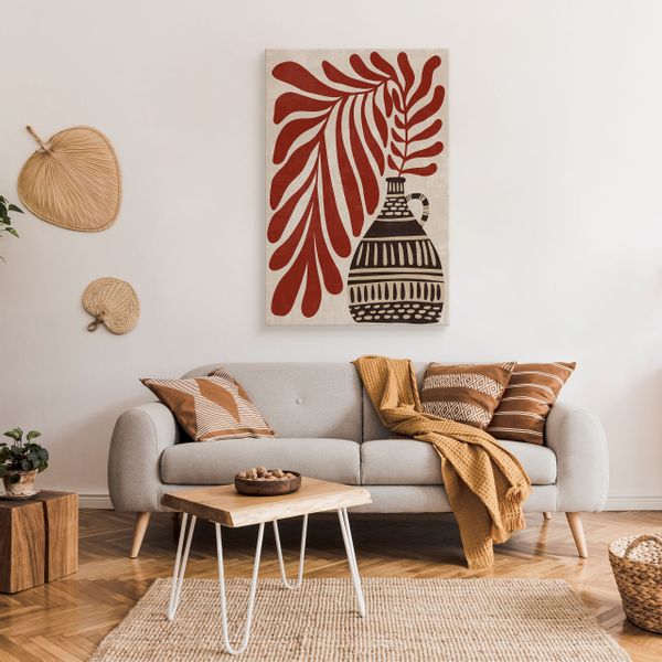 Obraz Na Płótnie Azteckie Wzory Rośliny Abstrakcja Boho 60cm x 90cm zdjęcie 3