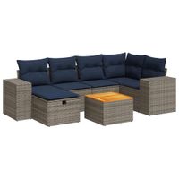 7-cz. zestaw wypoczynkowy do ogrodu, z poduszkami, szary