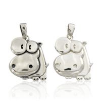 SREBRNY WISIOREK DZIECIĘCY ZABAWNY HIPOPOTAM PRÓBA SREBRA 925