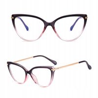 Damskie OKULARY ZERÓWKI Z FILTREM BLUE LIGHT DO KOMPUTERA OCHRONNE KOCIE