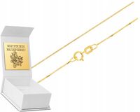 ZŁOTY ŁAŃCUSZEK SPLOT KOSTKA 45 CM IDEALNY NA PREZENT DLA KOBIETY + GRAWER