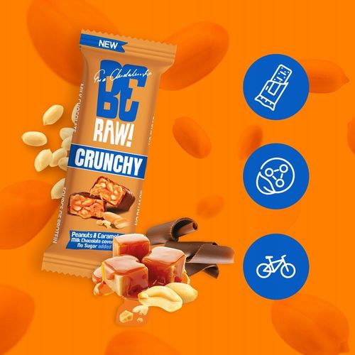 NOWOŚĆ Baton BeRAW Crunchy Peanuts&Caramel Orzeszki karmel bez cukru na Arena.pl