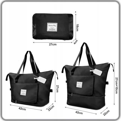 Torba podróżna codzienna bagaż podręczny do samolotu składana wodoodporna na Arena.pl